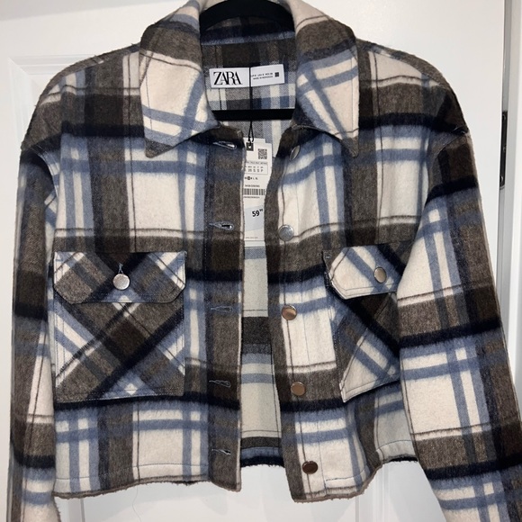 NWT, Zara women’s plaid wool coat, size small - Picture 2 of 3